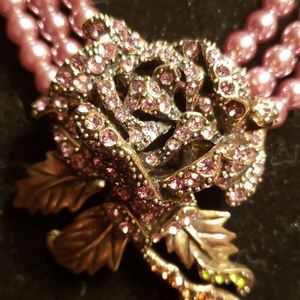 Heidi Daus 3 strand Rose Necklace
